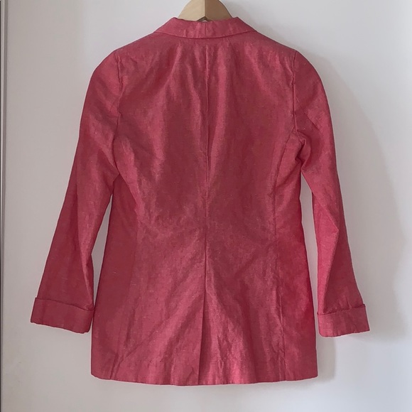 J. Crew pink linen blazer 00 like new XS - Picture 4 of 4